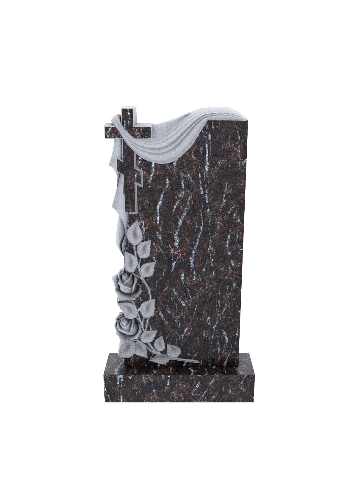 Гранитный памятник из Амфиболита с крестом 1319