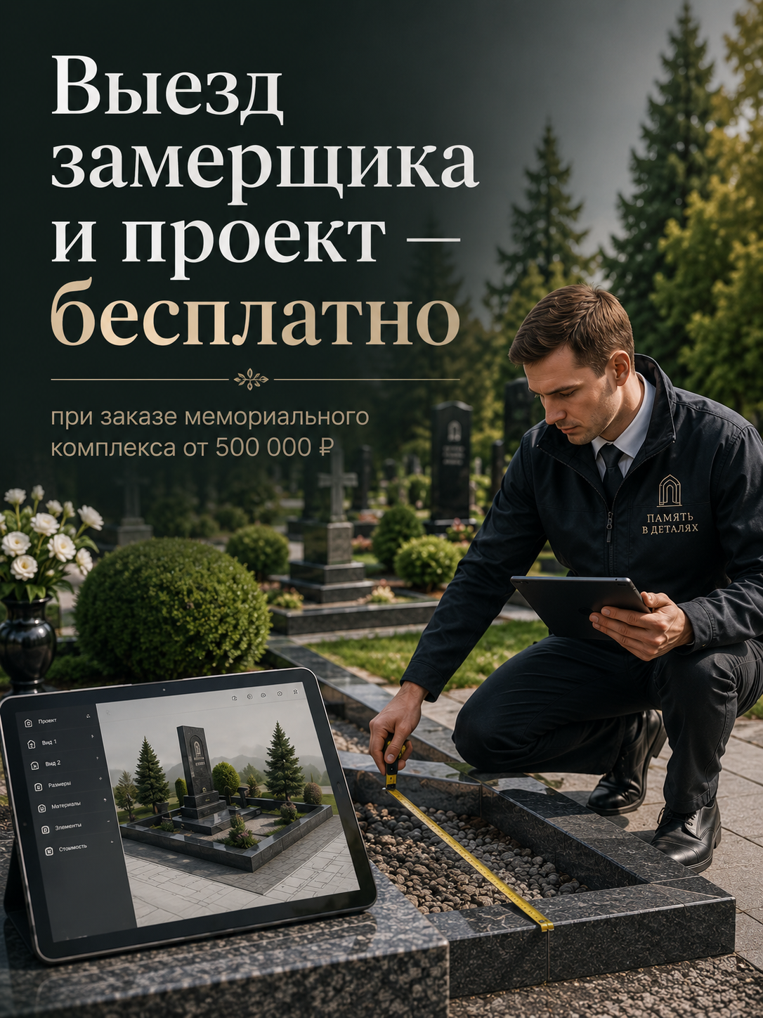 Бесплатный выезд и проект — для мемориальных комплексов от 500 000 руб